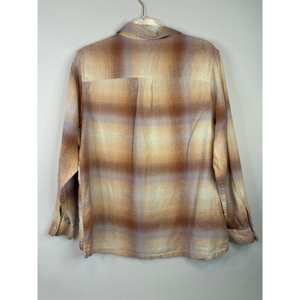 REI Co-op Cotton Hemp Flannel Long Sleeve Button Down Top Size Large Women's - Picture 7 of 7